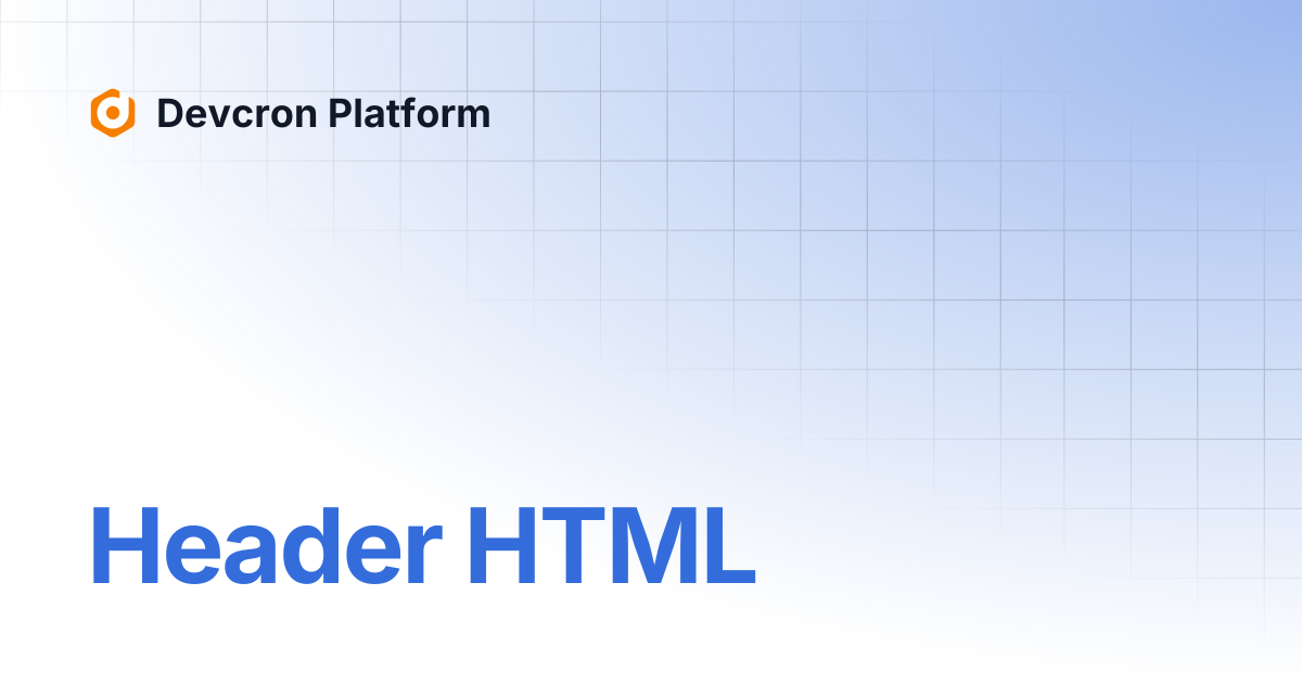 Header HTML | Devcron Platform